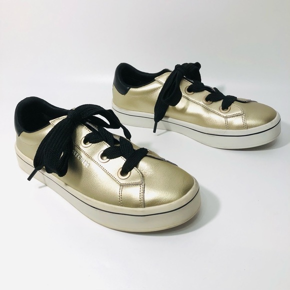 Skechers Hi Lites Gold and Black Sneakers - Picture 3 of 13
